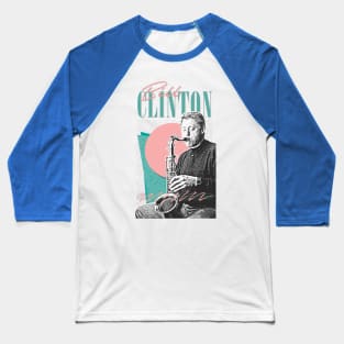 Bill Clinton // 1990s Style Aesthetic Design Baseball T-Shirt